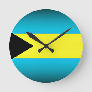 Bahamas Vlag Donkere rand Ronde Klok