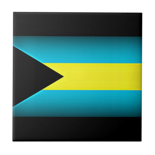 Bahamas Vlag Donkere rand Tegeltje (Voorkant)