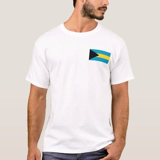Bahama's Vlag en Kaart T-Shirt (Voorkant)
