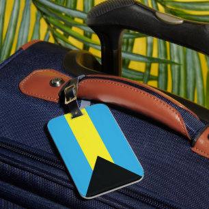 Bahama's Vlag in blauw, zwart en geel Bagagelabel