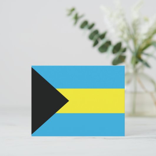 Bahama's Vlag in blauw, zwart en geel Briefkaart (Staand voorkant)