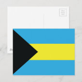 Bahama's Vlag in blauw, zwart en geel Briefkaart (Voorkant / Achterkant)