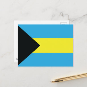 Bahama's Vlag in blauw, zwart en geel Briefkaart