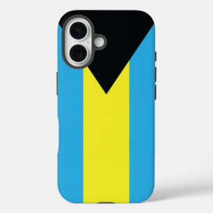 Bahama's Vlag in blauw, zwart en geel iPhone 16 Hoesje