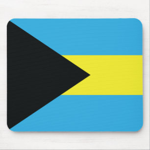 Bahama's Vlag in blauw, zwart en geel Muismat