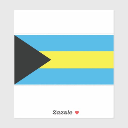 Bahama's Vlag in blauw, zwart en geel Sticker (Vel)