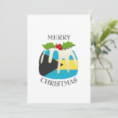 BAHAMAS-VLAG | Kerstpudding | Feestelijk Feestdagenkaart (Staand voorkant)