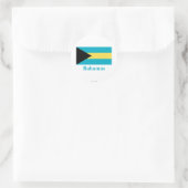 Bahamas Vlag met Naam Ronde Sticker (Tas)