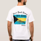 Bahamas Vlag met Spiny Lobster ontwerp T-shirt (Achterkant)