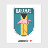 Bahamas Vlag met Vlaming - Bahamas Reizen Sticker (Vel)