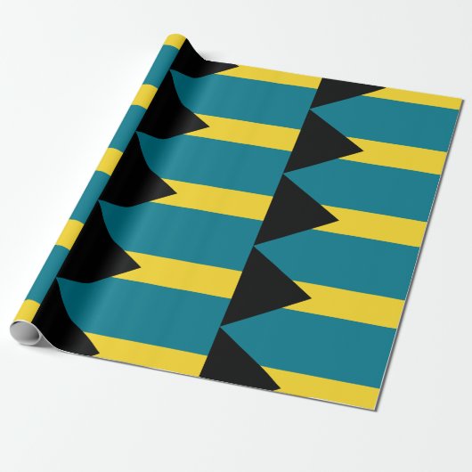 Bahamas Vlag Patroon Cadeaupapier (Uitgerold)