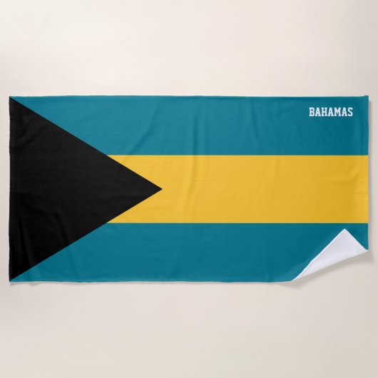 Bahamas Vlag Prachtige Patriottische Strandlaken (Voorkant)