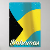 Bahamas Vlag vintage-poster Poster (Voorkant)