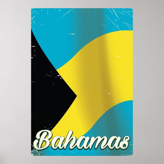 Bahamas Vlag vintage-poster Poster (Voorkant)
