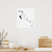 Bahamas - Vlaggenkaart, volledig formaat Poster (Keuken)