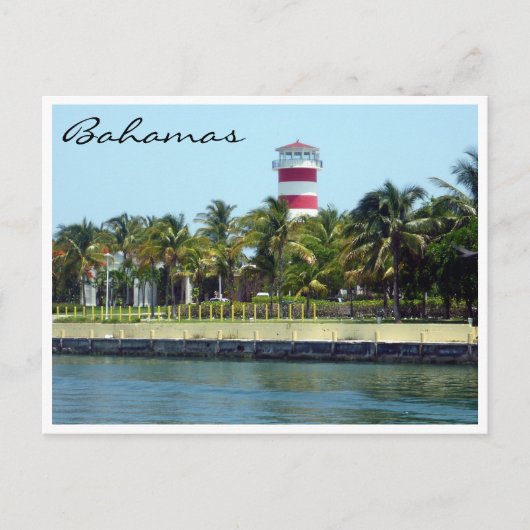 Bahama's vuurtoren grens briefkaart (Voorkant)