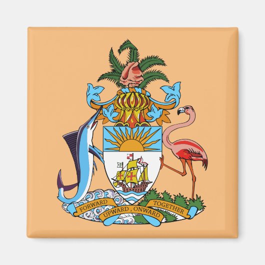 Bahama's Wapen (Abaco, Eleuthera) Magneet (Voorkant)