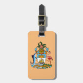 Bahamas Wapen - Marlin, Flamingo, Conch Bagagelabel (Voorkant verticaal)