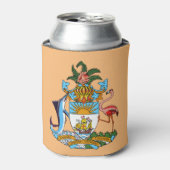 Bahamas Wapen - Marlin, Flamingo, Conch Blikjeskoeler (Blikje Voorkant)