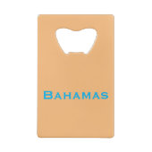 Bahamas Wapen - Marlin, Flamingo, Conch Creditkaart Flessenopener (Achterkant)