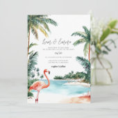 Bahama's Waterverf bruiloft Kaart (Staand voorkant)