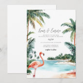 Bahama's Waterverf bruiloft Kaart (Voorkant / Achterkant)
