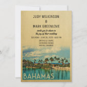 Bahamas Wedding Invitation  midden-eeuw Kaart (Voorkant)
