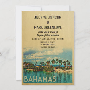 Bahamas Wedding Invitation  midden-eeuw Kaart
