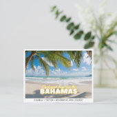 Bahamas Wedding Island Save the Date Briefkaart (Staand voorkant)