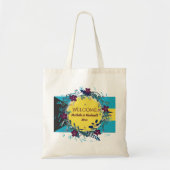 BAHAMAS WEDDING WELCOME Destination Floral Tote Bag (Voorkant)