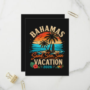 Bahama's Zand Zee Zon Vakantie 2026 Uitnodiging Briefkaart