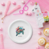 Bahamas Zee Schildpad Bahamaanse Vlag Strand Grote Papieren Bordje (Feest)