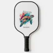 Bahamas Zee Schildpad Bahamaanse Vlag Strand Grote Pickleball Paddle (Voorkant)