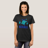 Bahamas Zee Turtle Tribal Scuba Diving Div T-shirt (Voorkant volledig)
