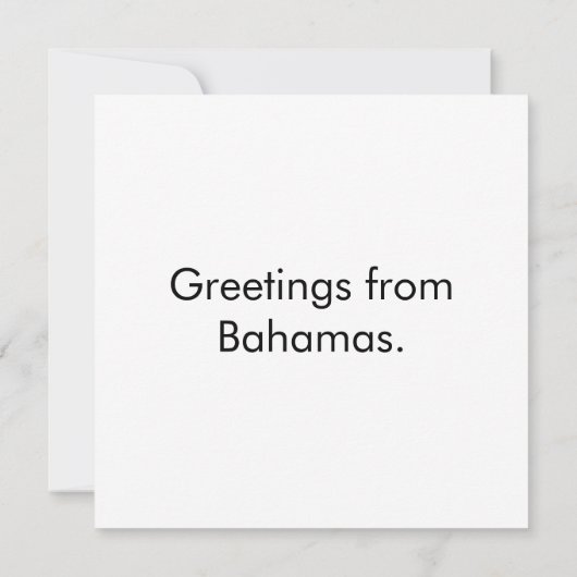 Bahamas Zwemvarken 2024 Kaart (Achterkant)