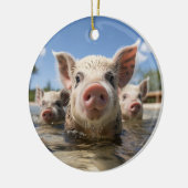 Bahamas Zwemvarkens - Exuma Pig Beach Adventure Keramisch Ornament (Links)