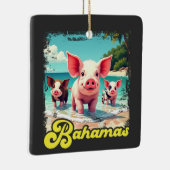 Bahamas Zwemvarkens - Exuma Pig Beach Adventure Keramisch Ornament (Rechts)