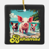 Bahamas Zwemvarkens - Exuma Pig Beach Adventure Keramisch Ornament (Voorkant)