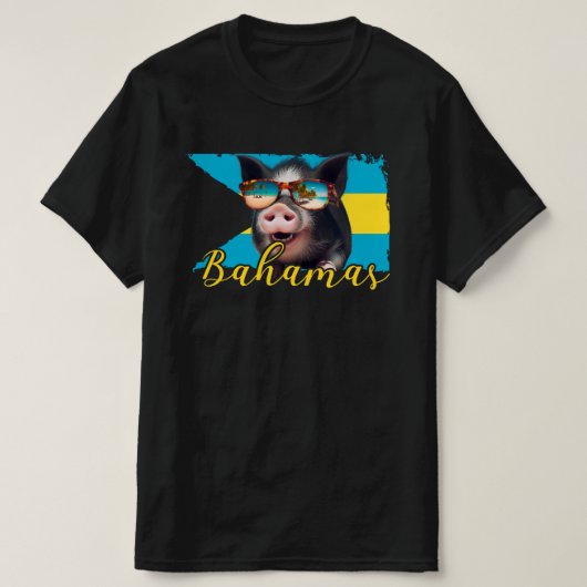Bahamas Zwemvarkens - Exuma Pig Beach Adventure T-shirt (Design voorkant)