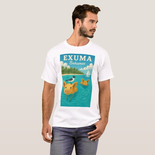 Bahamas Zwemvarkens Tropisch Strand Exuma 2025 T-shirt (Voorkant volledig)