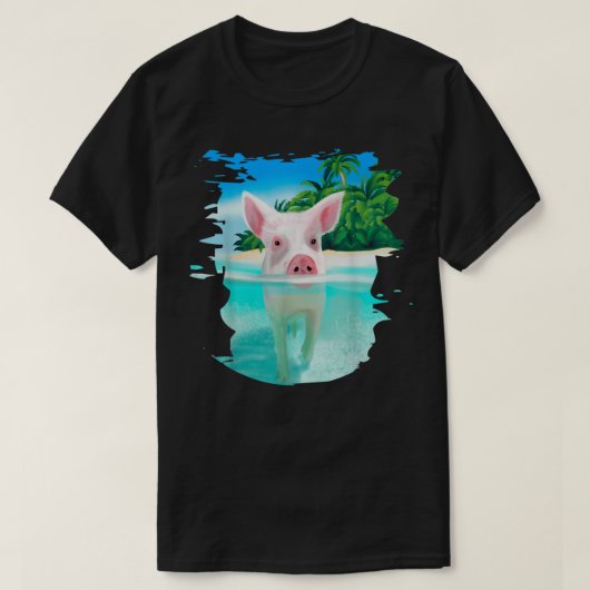 Bahama's Zwemvarkens Varkenspieuwstrand Feestdagen T-shirt (Design voorkant)