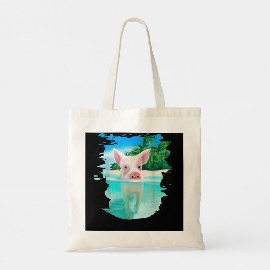 Bahama's Zwemvarkens Varkenspieuwstrand Feestdagen Tote Bag (Achterkant)
