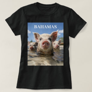 Bahamas Zwijn die Zwemmen - Exuma Varkensstrand Av T-shirt