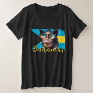 Bahamas Zwijn die Zwemt - Exuma Varkensstrand Avon Grote Maat T-shirt