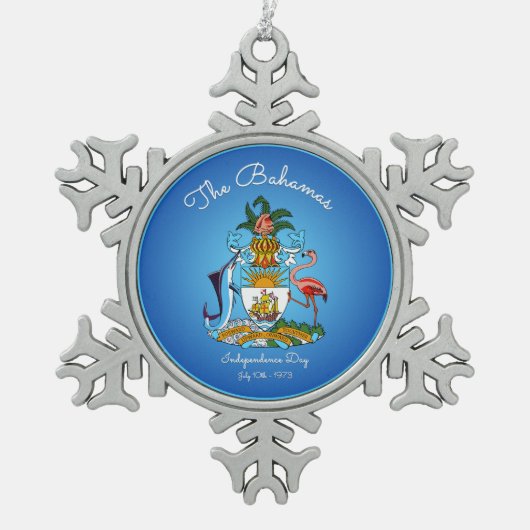 Bahamascoat Tin Sneeuwvlok Ornament (Voorkant)