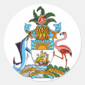 Bahamascoat van wapens ronde sticker (Voorkant)