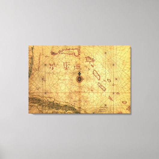BahamasPanoramic MapBahamas Canvas Afdruk (Voorkant)