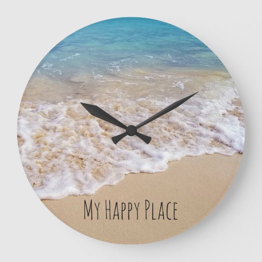Bahamasstrand met oceaansurf grote klok (Voorkant)