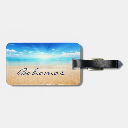 Bahamasstrandzonnopster Bagagelabel (Achterkant horizontaal)