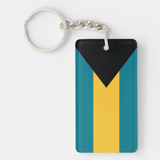 Bahamasvlag Acrylische Sleutelhanger (Voorkant)